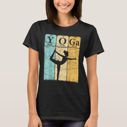 Yoga Periodic Table Elements Zen Meditation Nerd Y Tシャツ (正面)