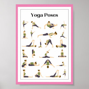 Yoga Pick a Pose Brain Break Poster(ピンク) ポスター