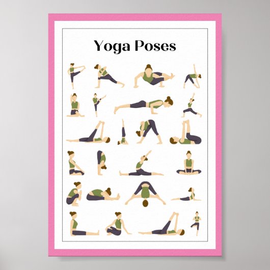 Yoga Pick a Pose Brain Break Poster(ピンク) ポスター (正面)