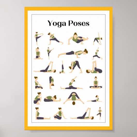 Yoga Pick a Pose Brain Break Poster(黄色) ポスター (正面)