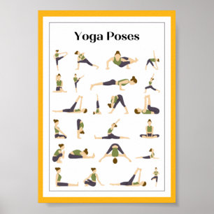 Yoga Pick a Pose Brain Break Poster(黄色) ポスター