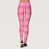 Yoga Pilates Barre Jiu Jitsu Customised Pink Check レギンス (裏面)