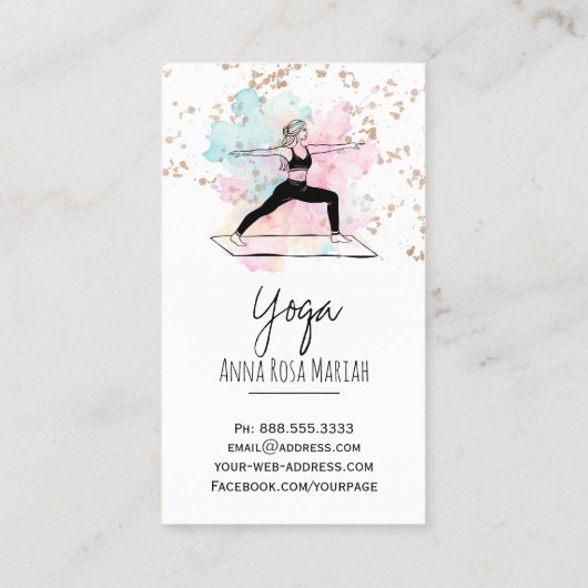 *~* Yoga Pose AP33 Rainbow Spiritual Chakra 名刺 (裏面)