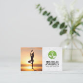 Yoga Pose in the Sun | Health Mindfulness Logo 名刺 (スタンド正面)