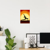 Yoga Pose Silhouette Sunrise Portrait Art Prints ポスター (ホームオフィス)