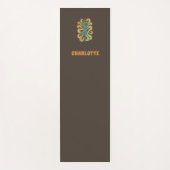 Yoga pose swirls retro brown orange name ヨガマット (正面)