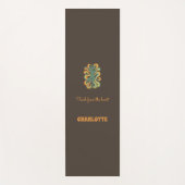 Yoga pose swirls retro brown orange name slogan  ヨガマット (正面)
