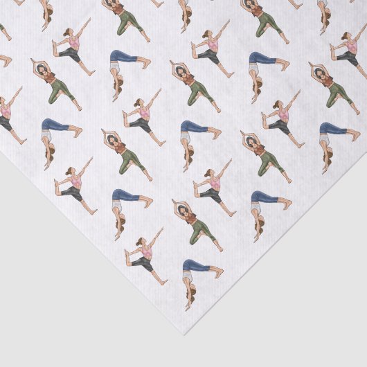 Yoga Pose Women Workout Wellness Pattern 薄葉紙 (詳細)