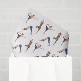 Yoga Pose Women Workout Wellness Pattern 薄葉紙