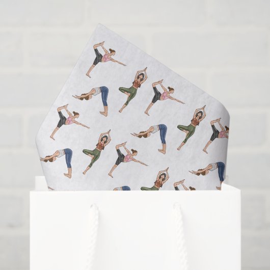 Yoga Pose Women Workout Wellness Pattern 薄葉紙 (ギフトバッグ)