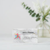 Yoga Posesロゴ | 大理石 名刺 (スタンド正面)