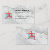 Yoga Posesロゴ | 大理石 名刺 (正面/裏面)