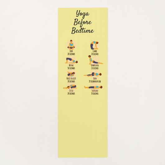 Yoga Poses Before Bed Routine Poses With Times ヨガマット (裏面)