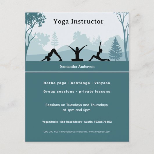 Yoga Poses & Landscape - Yoga Instructor チラシ (正面)
