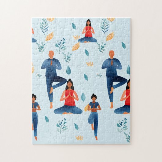 Yoga Poses, Meditation, New Age Art  ジグソーパズル (縦)