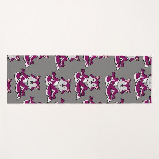 Yoga poses pattern | Yoga seamless pattern 20 ヨガマット (正面(横))