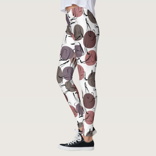 Yoga poses pattern | Yoga seamless pattern 22 レギンス (左)
