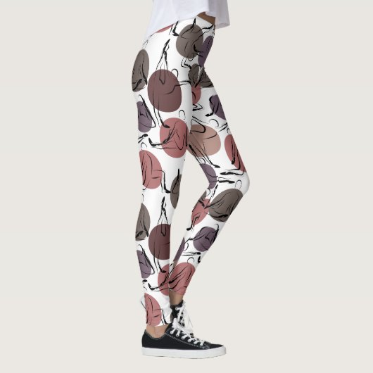 Yoga poses pattern | Yoga seamless pattern 22 レギンス (右)