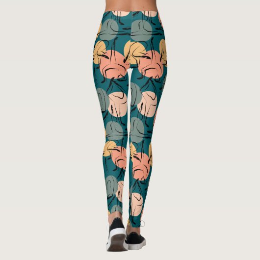 Yoga poses pattern | Yoga seamless pattern 23 レギンス (裏面)