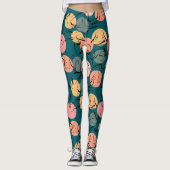 Yoga poses pattern | Yoga seamless pattern 23 レギンス (正面)