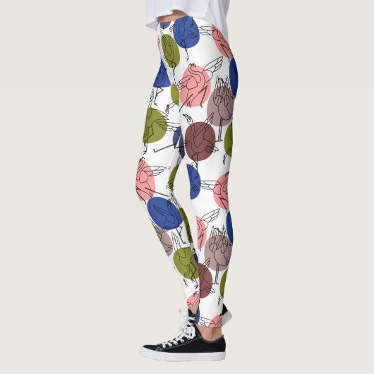Yoga poses pattern | Yoga seamless pattern 34 レギンス (左)