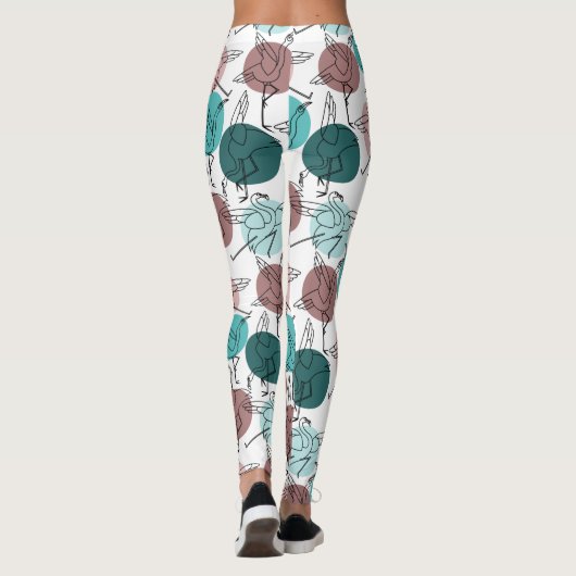Yoga poses pattern | Yoga seamless pattern 41 レギンス (裏面)