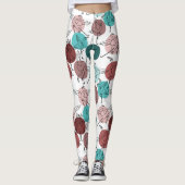 Yoga poses pattern | Yoga seamless pattern 41 レギンス (正面)