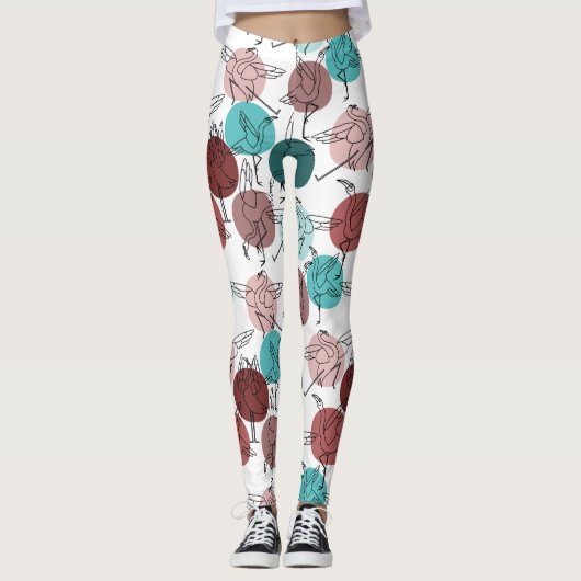 Yoga poses pattern | Yoga seamless pattern 41 レギンス (正面)