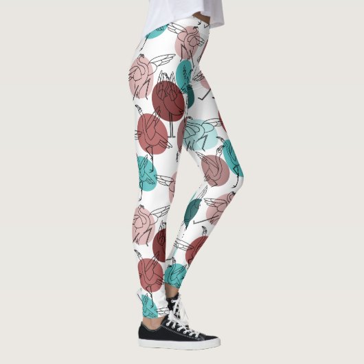 Yoga poses pattern | Yoga seamless pattern 41 レギンス (右)