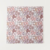 Yoga poses pattern | Yoga seamless pattern 48 タペストリー (正面(横))