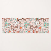 Yoga poses pattern | Yoga seamless pattern 51 ヨガマット (正面(横))