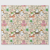 Yoga poses pattern | Yoga seamless pattern 52 ラッピングペーパー (フラット)