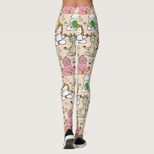 Yoga poses pattern | Yoga seamless pattern 52 レギンス (裏面)