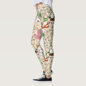 Yoga poses pattern | Yoga seamless pattern 52 レギンス (左)