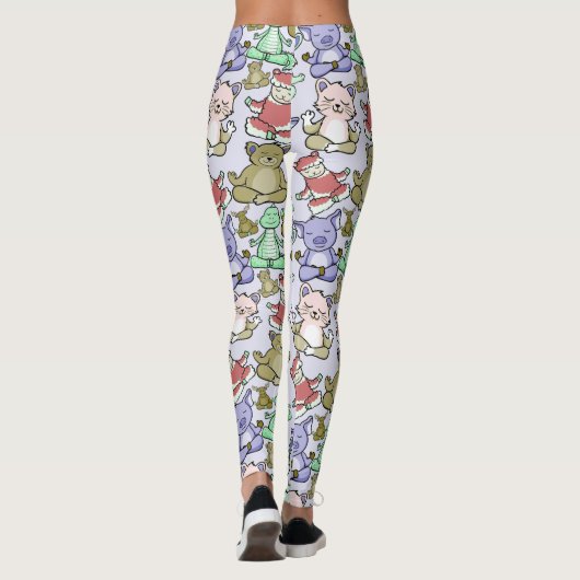 Yoga poses pattern | Yoga seamless pattern 60 レギンス (裏面)