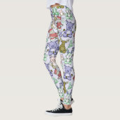 Yoga poses pattern | Yoga seamless pattern 60 レギンス (左)