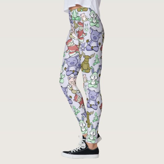 Yoga poses pattern | Yoga seamless pattern 60 レギンス (左)