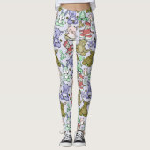 Yoga poses pattern | Yoga seamless pattern 60 レギンス (正面)