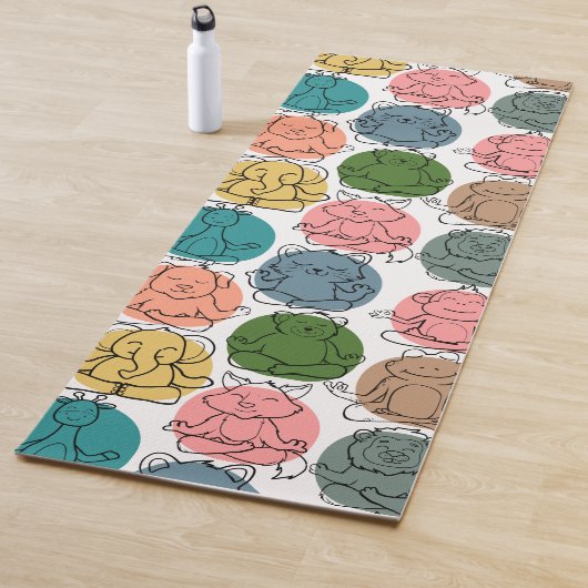 Yoga poses pattern | Yoga seamless pattern 9 ヨガマット (インサイチュ)