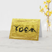 Yoga Positions Golden Greeting Card カード (黄色い花)