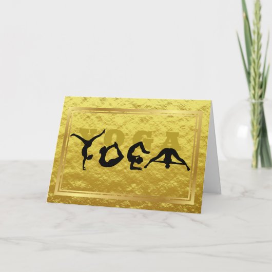 Yoga Positions Golden Greeting Card カード (正面)