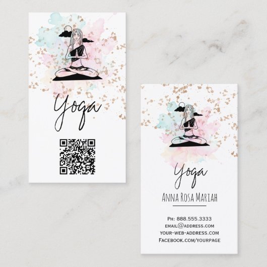 *~*Yoga QR AP33 Rainbow Spiritual Cloud 名刺 (正面/裏面)