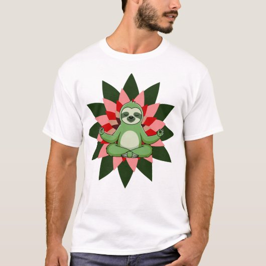 Yoga Relaxation with Elegant Floral Art Tシャツ (正面)