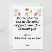 Yoga Santa Flat Holiday Card シーズンカード (裏面)