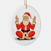 Yoga Santa Namaste Meditation Christmas Holiday セラミックオーナメント (右)