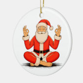 Yoga Santa Namaste Meditation Christmas Holiday セラミックオーナメント (左)