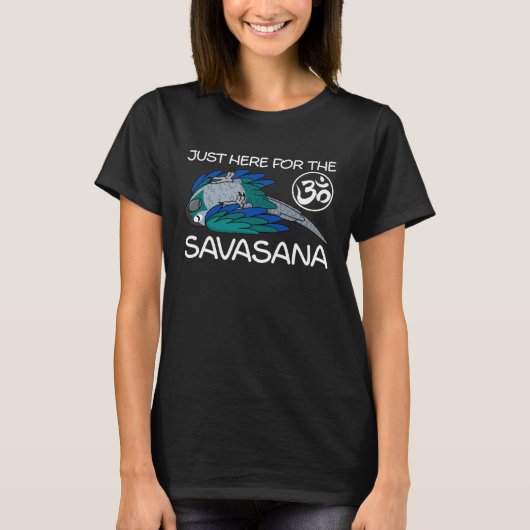 Yoga Savasana Parrot Turquoise Green Cheek Conure Tシャツ (正面)