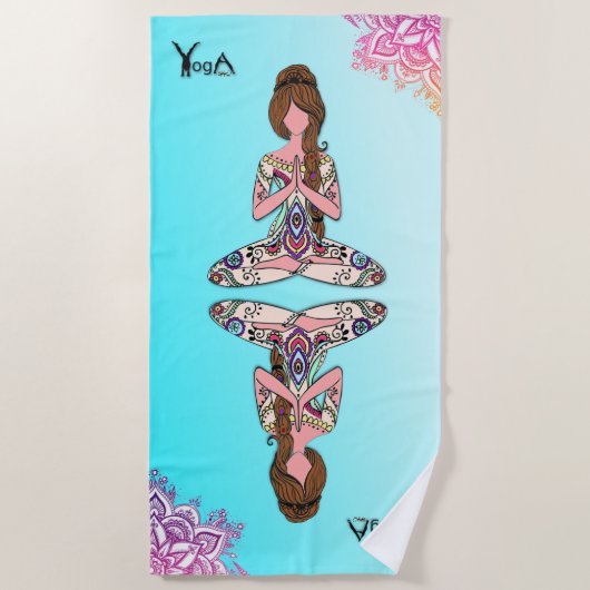 Yoga - Serviette de plage ビーチタオル (正面)