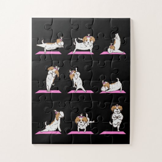 Yoga Shih Tzu Dog Funny Jig Saw Puzzle ジグソーパズル (縦)