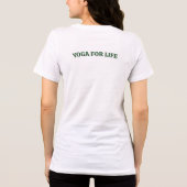 Yoga Silhouette with Green Leaves Design トライブレンドＴシャツ (裏面)